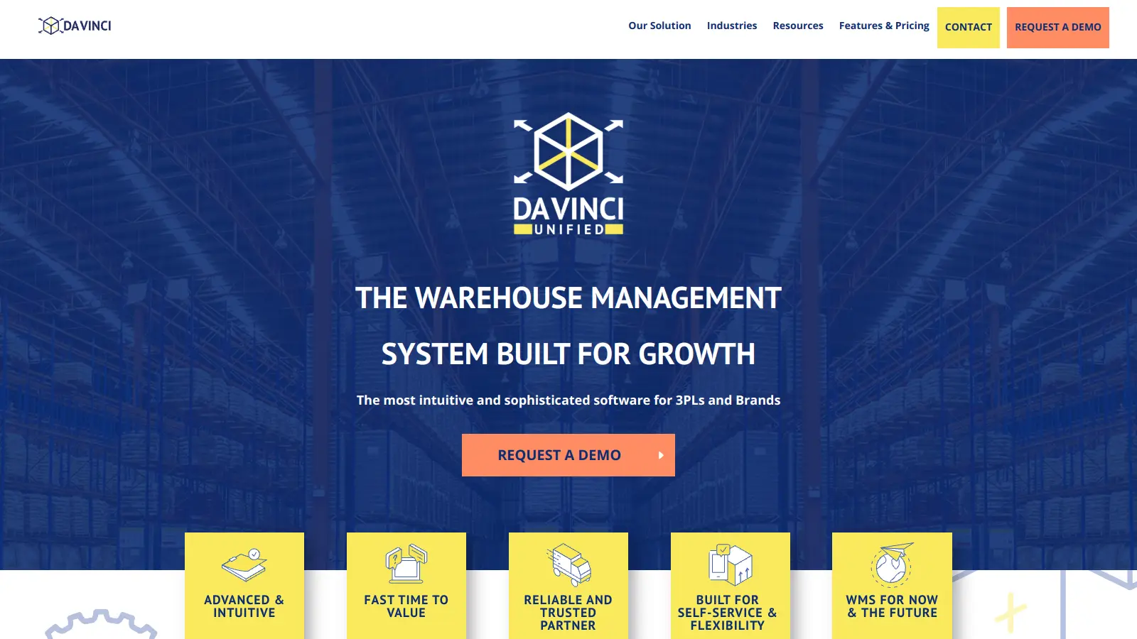 Da Vinci WMS Interface Dashboard
