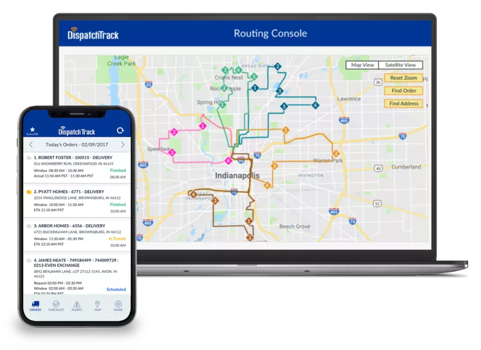 DispatchTrack delivery management software interface